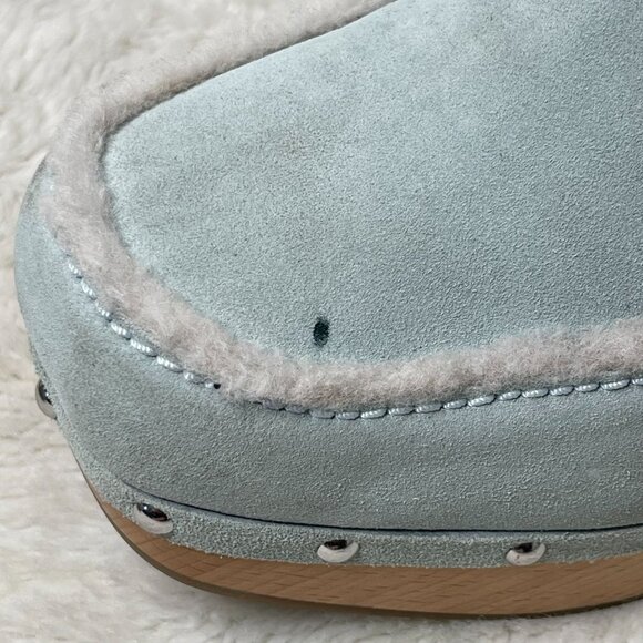 UGG #1112427 Women's Light Blue Aubriana Fur Loafer Heeled Clogs Shoes Size 10 - Picture 11 of 15